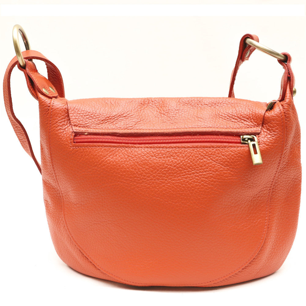 Sac bandoulière en cuir italien LITTLE CITIZEN Orange