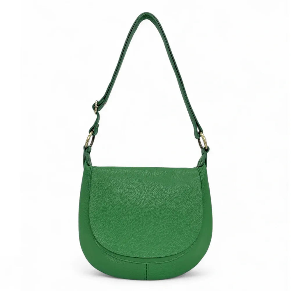 Sac bandoulière en cuir italien LITTLE CITIZEN Vert anglais