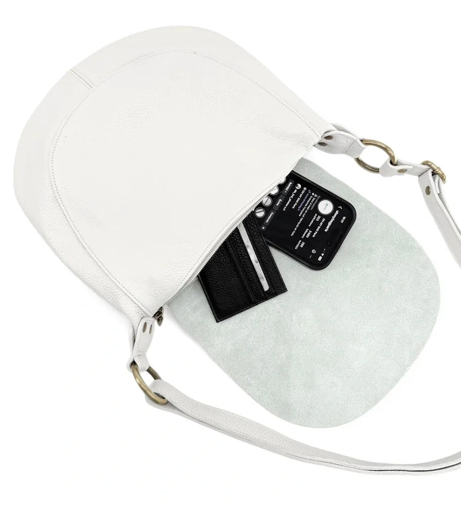 Sac bandoulière en cuir italien LITTLE CITIZEN Blanc