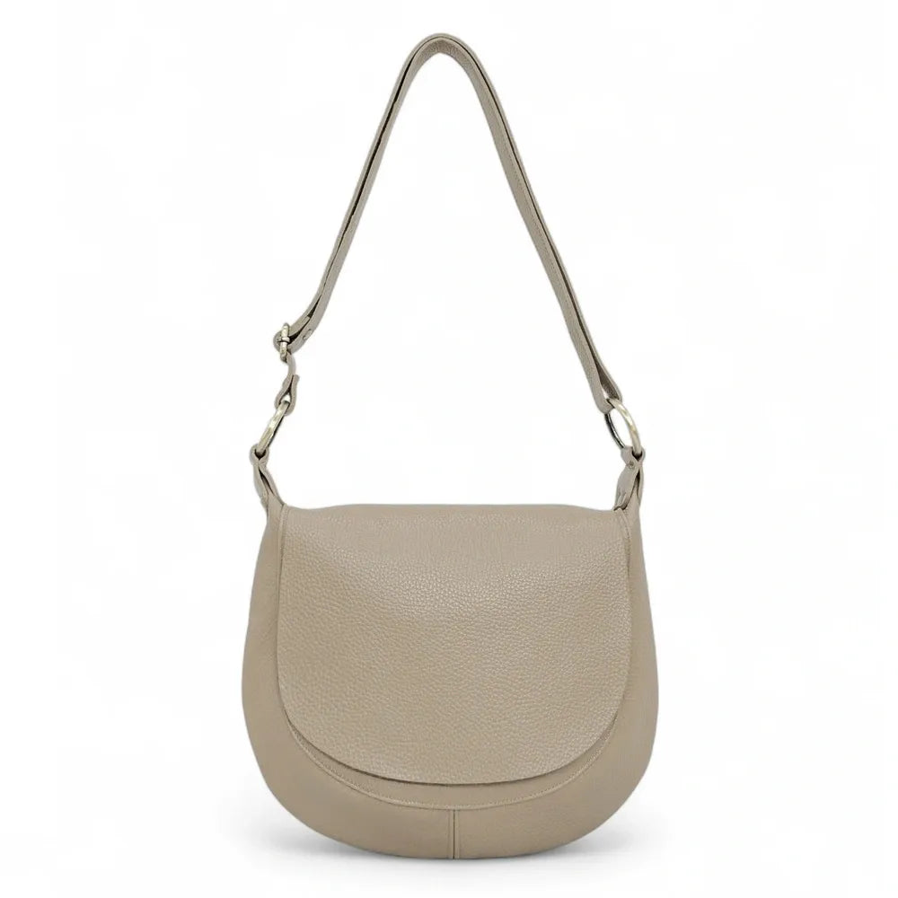 Sac bandoulière en cuir italien LITTLE CITIZEN Taupe
