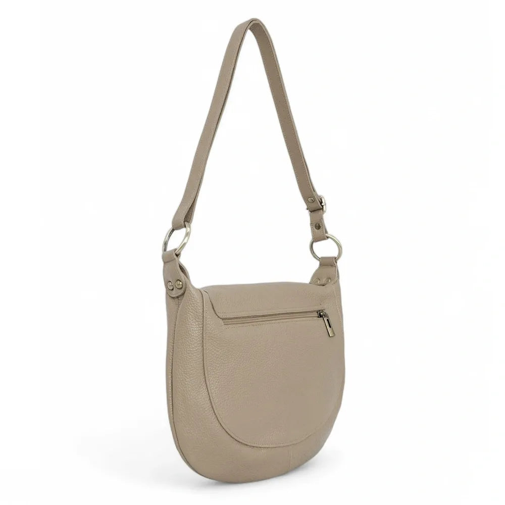 Sac bandoulière en cuir italien LITTLE CITIZEN Taupe