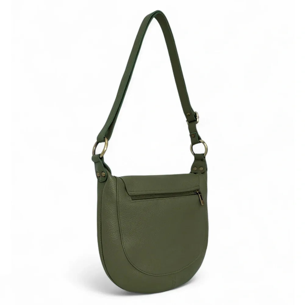 Sac bandoulière en cuir italien LITTLE CITIZEN Kaki