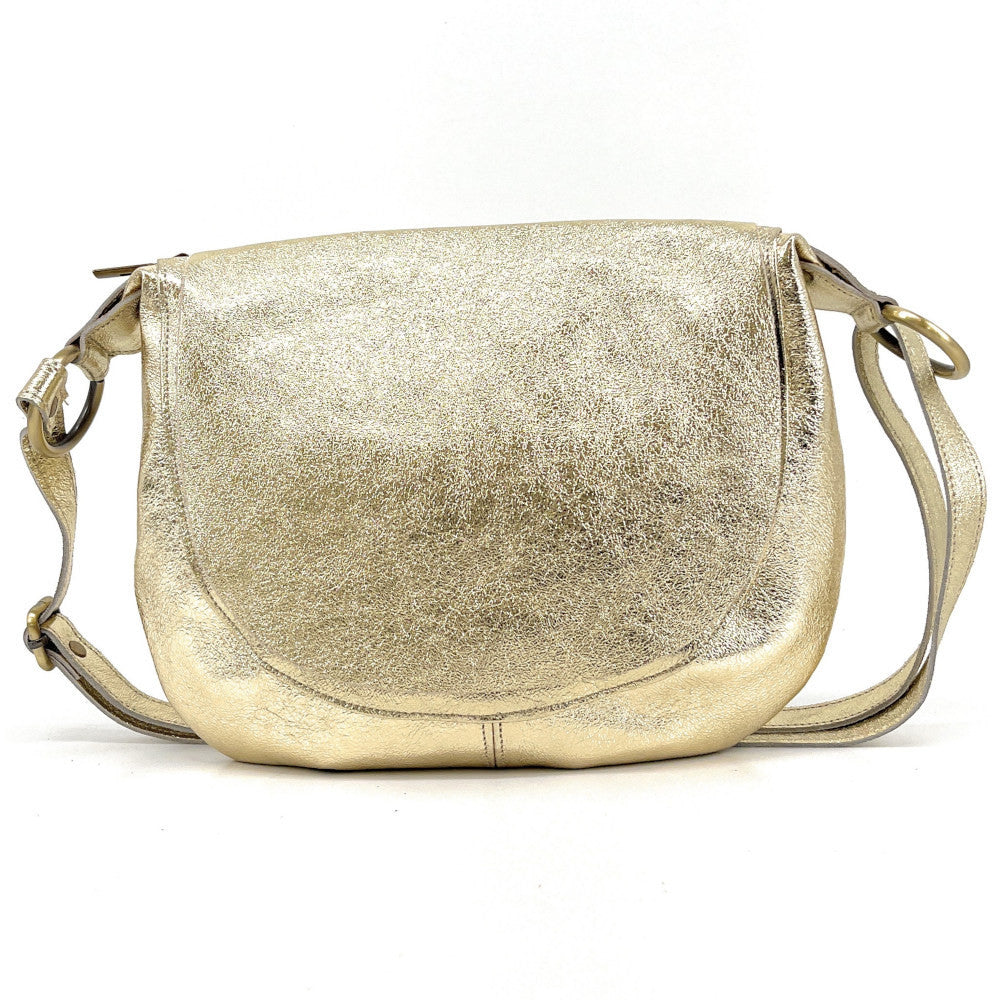 Sac bandoulière en cuir italien LITTLE CITIZEN Or pâle