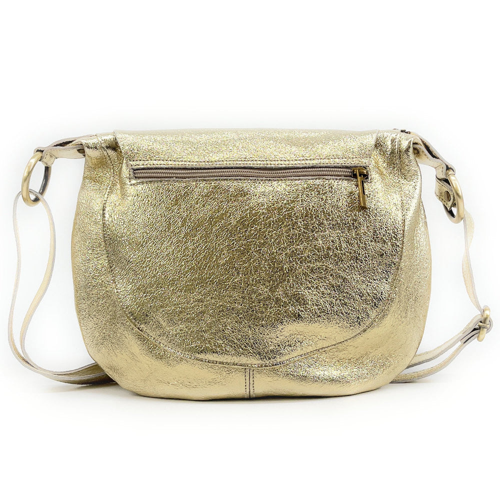 Sac bandoulière en cuir italien LITTLE CITIZEN Or pâle