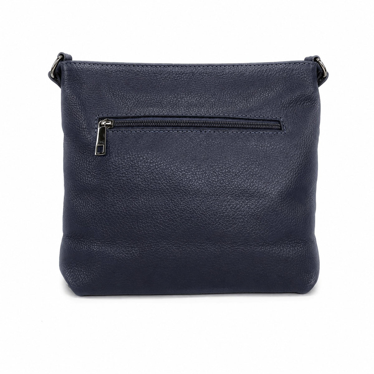 Umhängetasche aus genarbtem Leder LONDON Marineblau