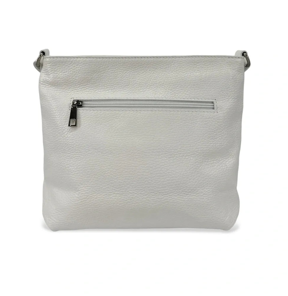 Sac bandoulière en cuir grainé LONDON Blanc