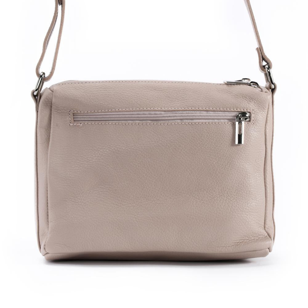 Sac trotteur à bandoulière en cuir grainé MANHATTAN Rose nude