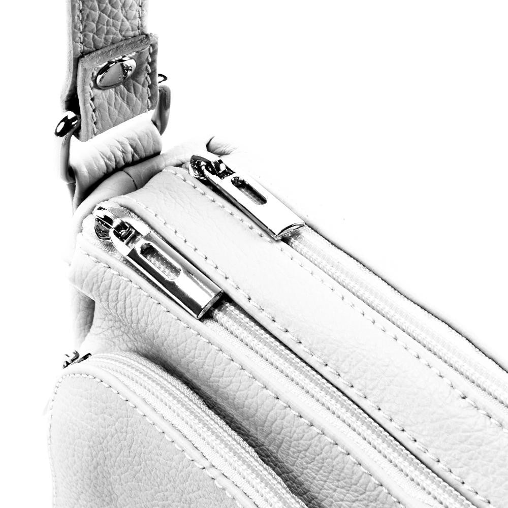 Sac trotteur à bandoulière en cuir grainé MANHATTAN Blanc