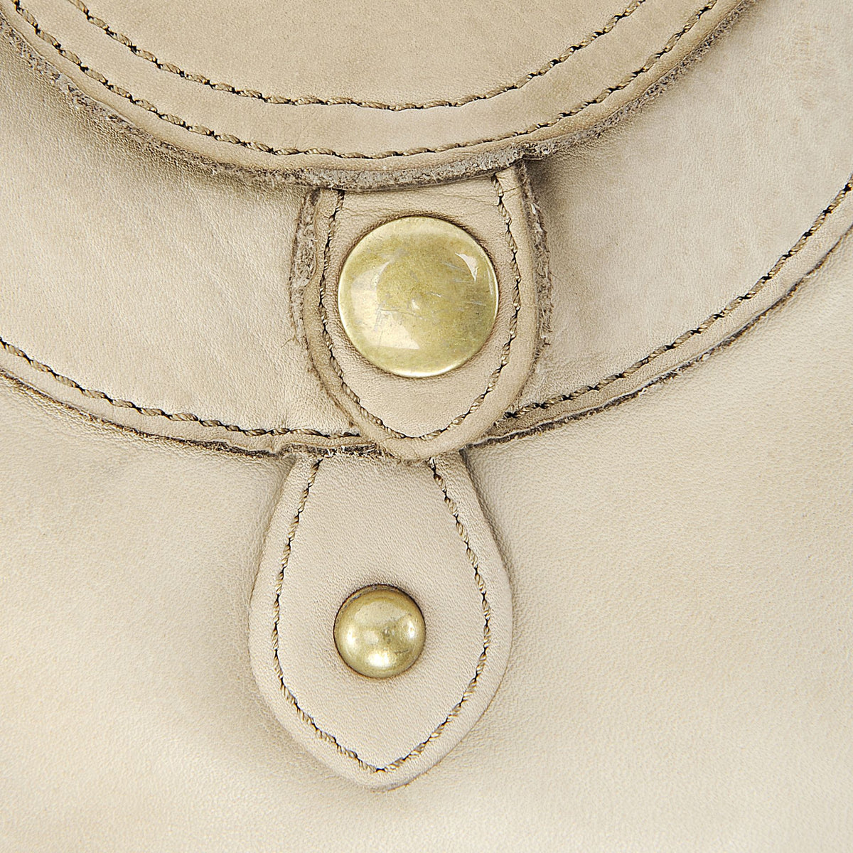 Sac besace à bandoulière en cuir vintage MISS CLYDE Taupe clair