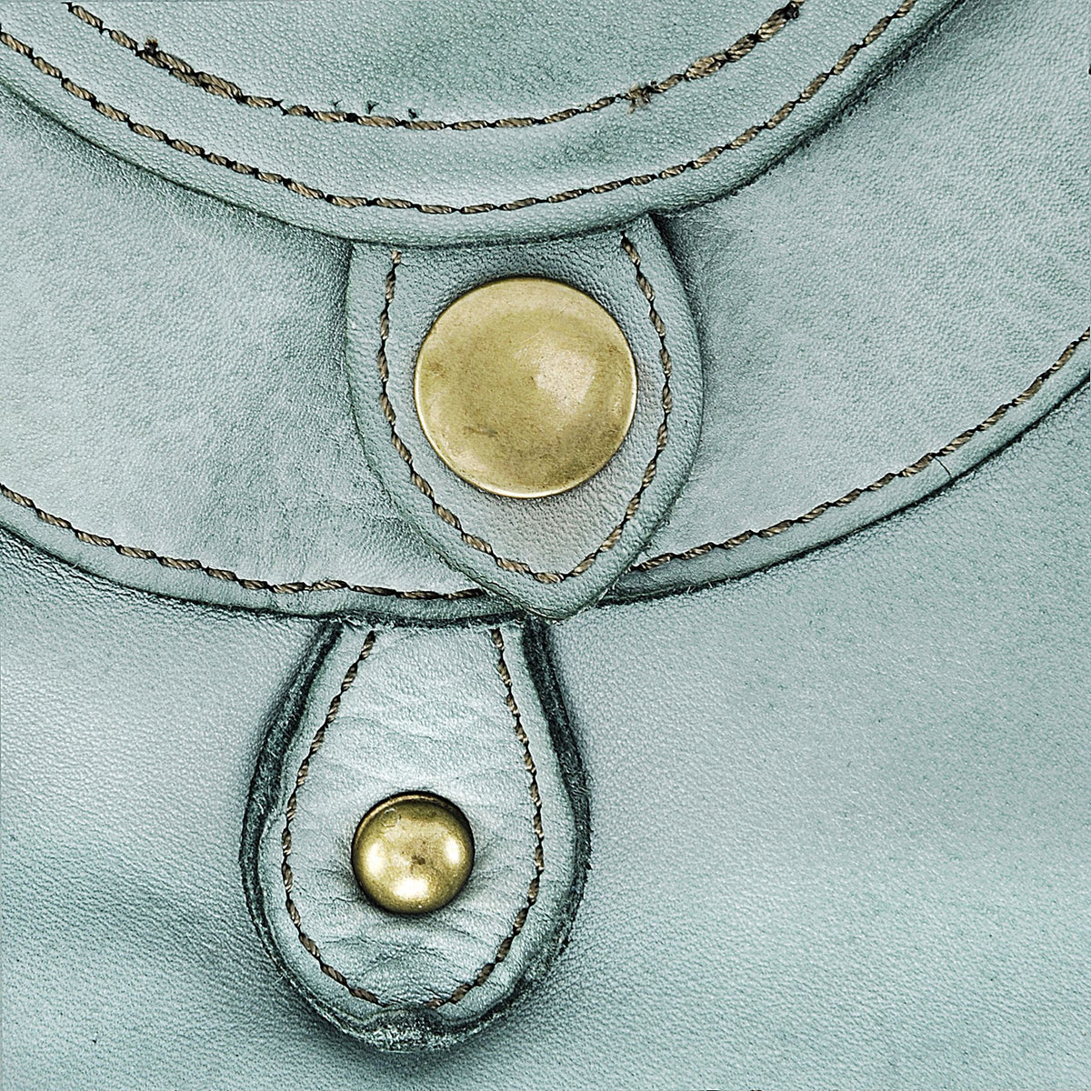 Sac besace à bandoulière en cuir vintage MISS CLYDE Bleu pastel