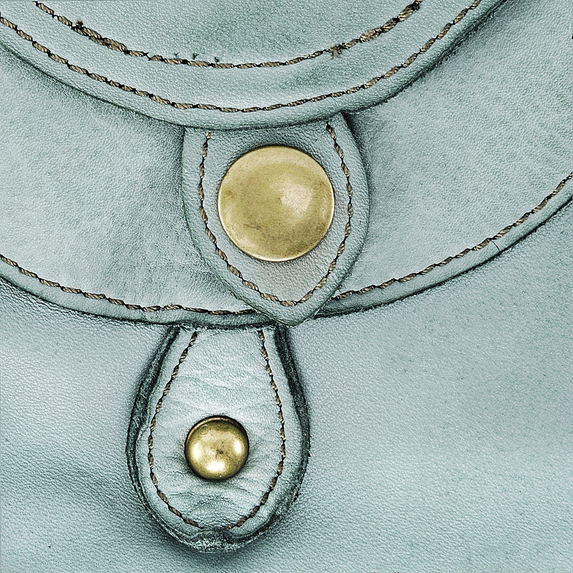 Sac besace à bandoulière en cuir vintage MISS CLYDE Bleu pastel