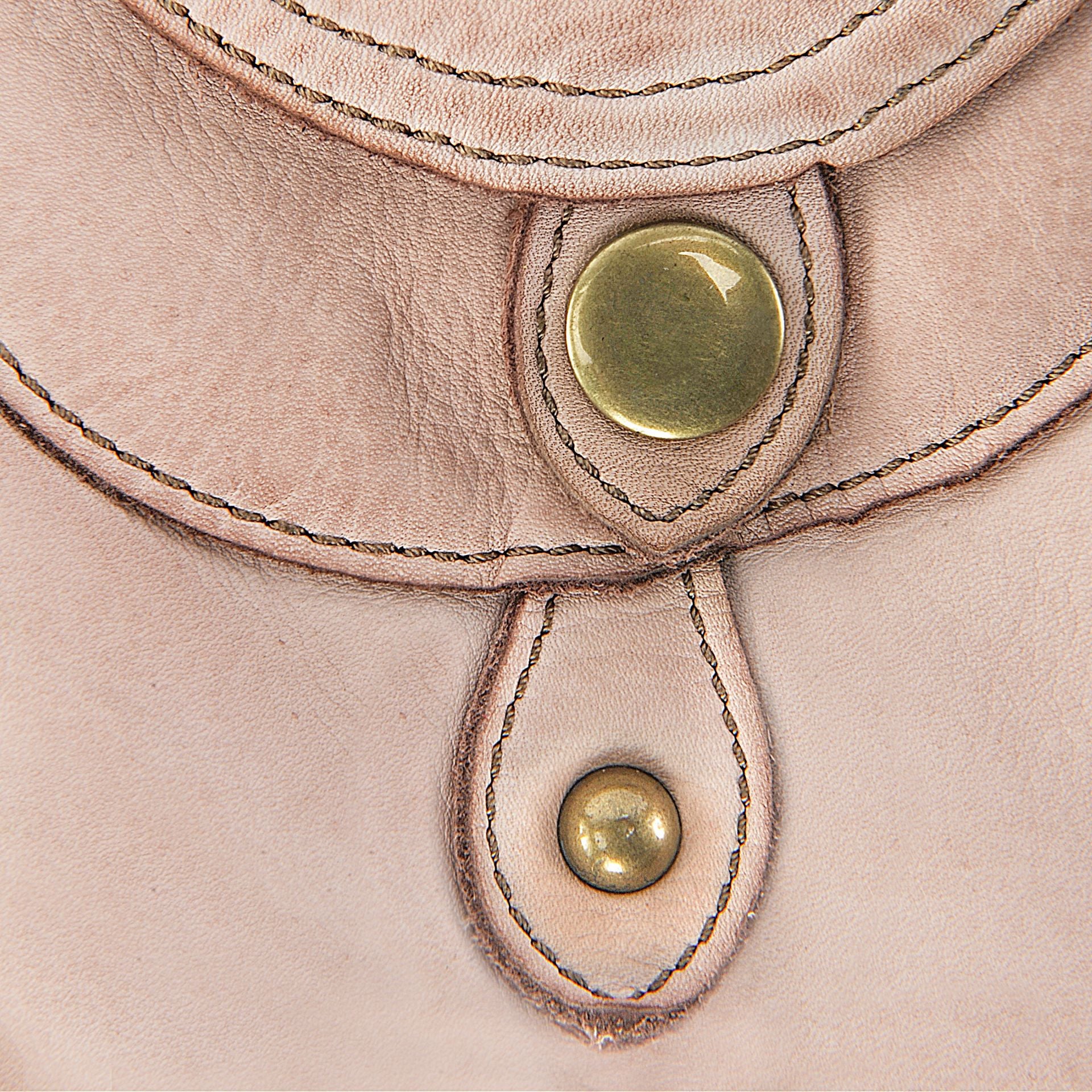 Sac besace à bandoulière en cuir vintage MISS CLYDE Rose nude