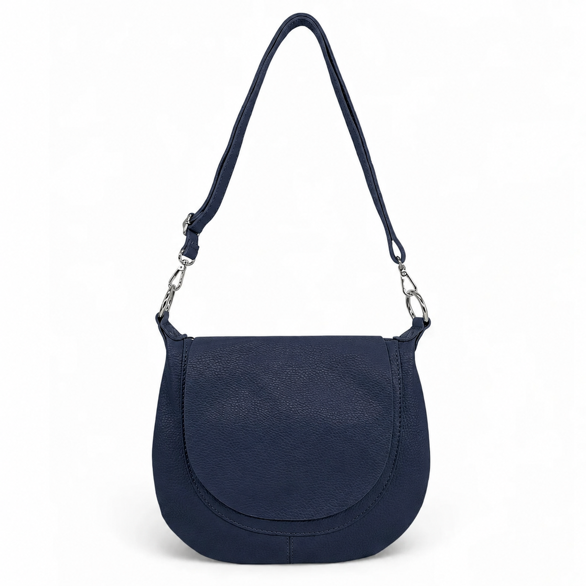 Kuriertasche mit Schulterriemen aus genarbtem Leder NEW CITIZEN Marineblau
