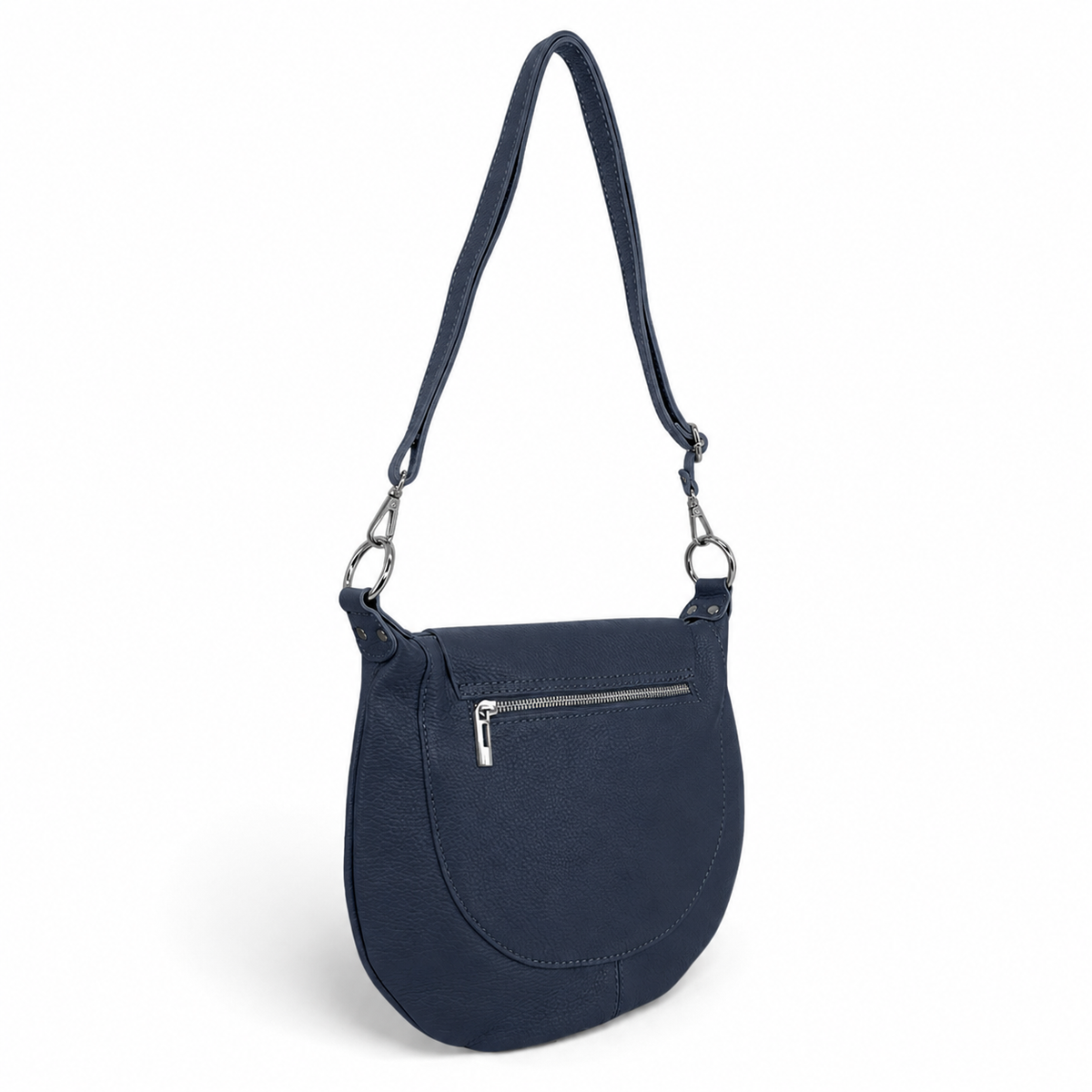 Kuriertasche mit Schulterriemen aus genarbtem Leder NEW CITIZEN Marineblau