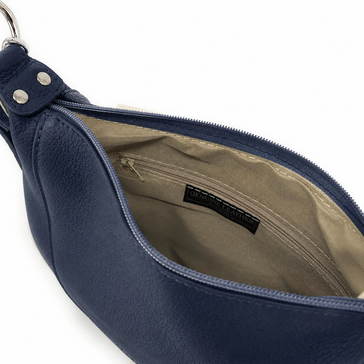 Kuriertasche mit Schulterriemen aus genarbtem Leder NEW CITIZEN Marineblau