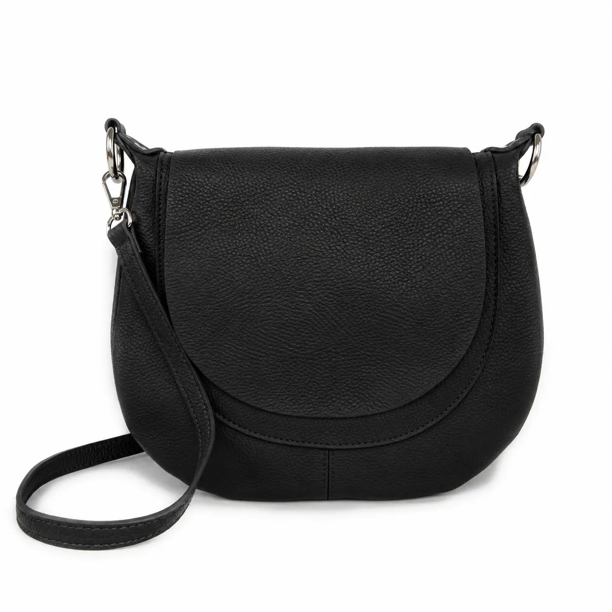 Sac besace à bandoulière en cuir grainé NEW CITIZEN Noir