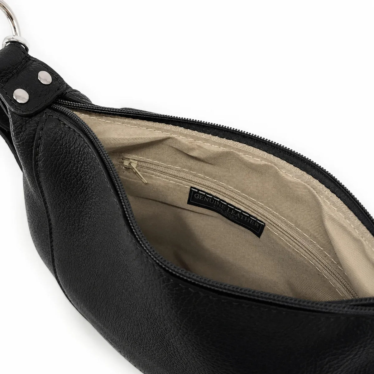 NEW CITIZEN Black Grained Leather Crossbody Satchel