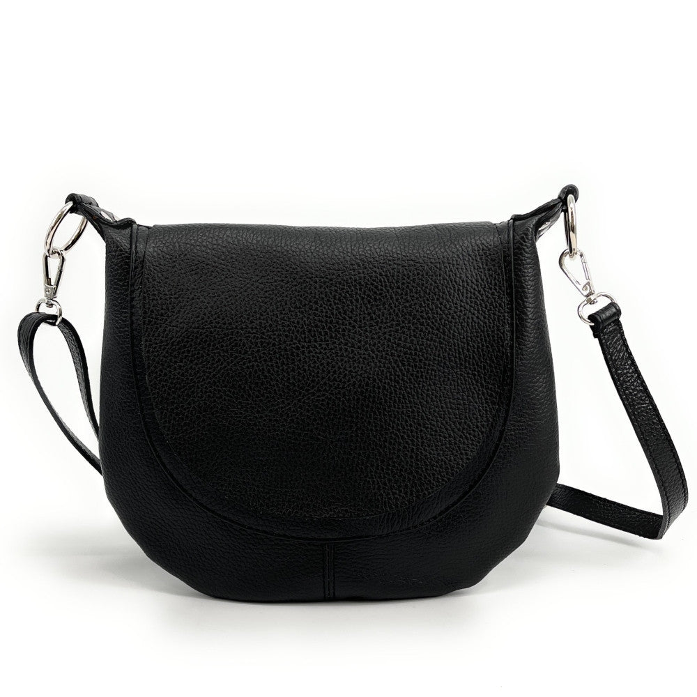 Sac besace à bandoulière en cuir grainé NEW CITIZEN Noir