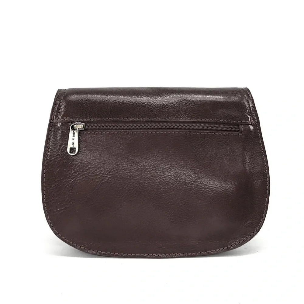 Sac bandoulière en cuir lisse SPENCER Chocolat