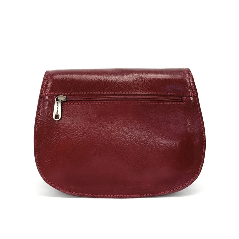 Sac bandoulière en cuir lisse SPENCER Rouge foncé