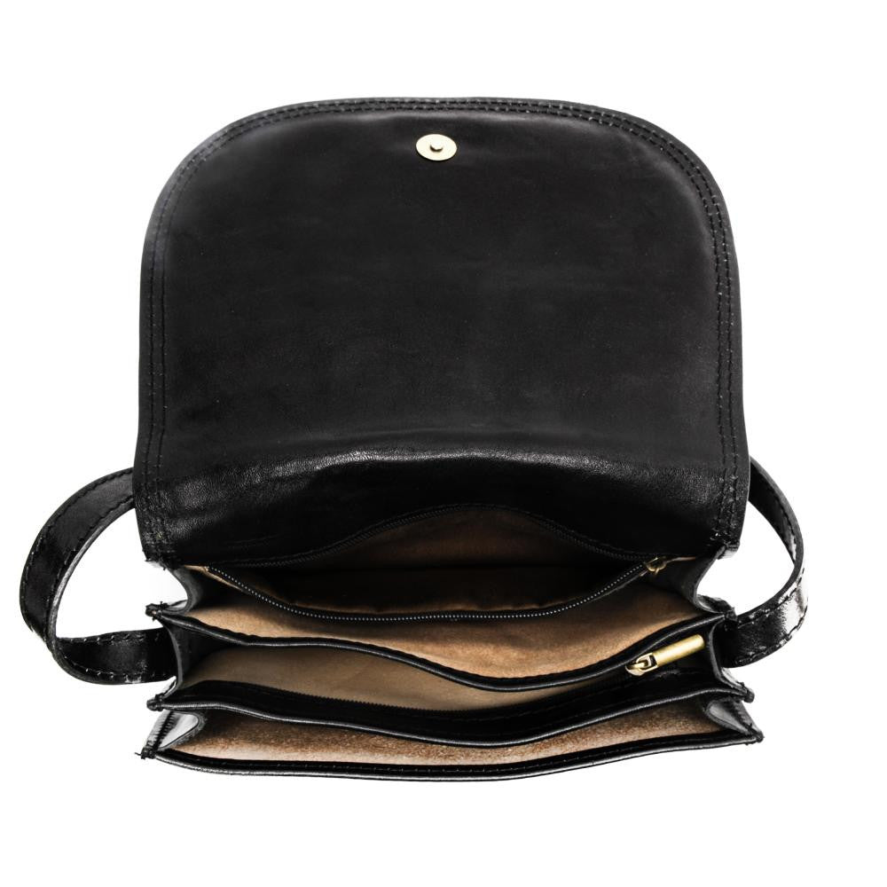 Sac bandoulière en cuir lisse SPENCER Noir