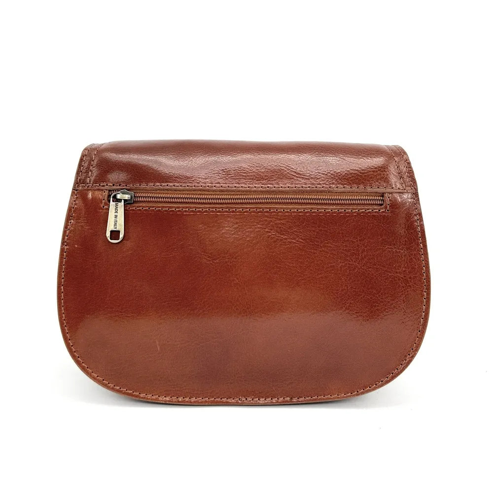 Sac bandoulière en cuir lisse SPENCER Cognac