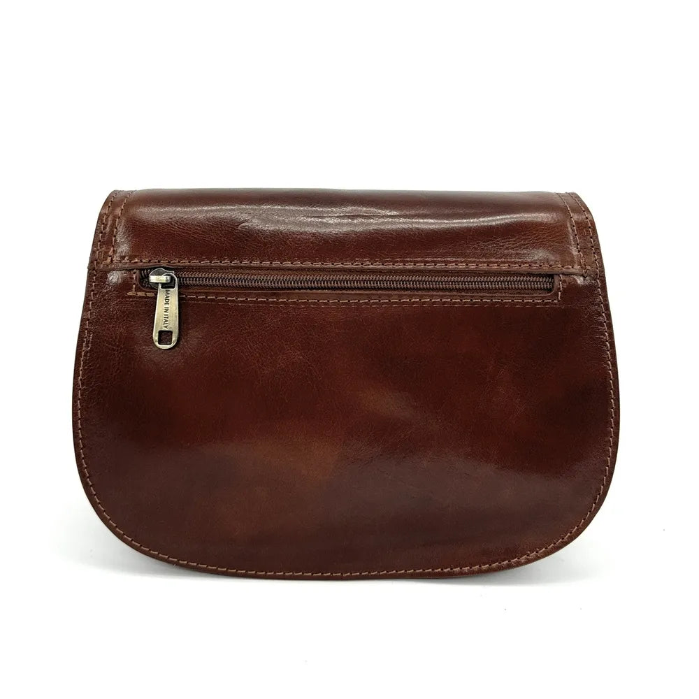 Sac bandoulière en cuir lisse SPENCER Châtaigne
