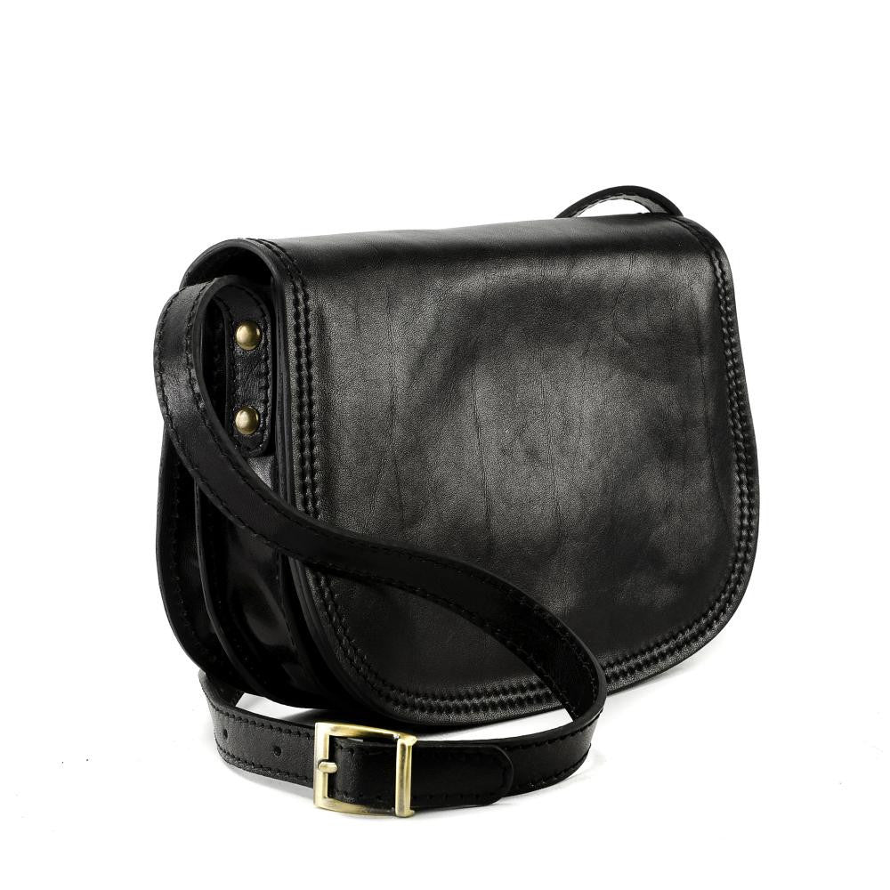 Sac bandoulière en cuir lisse SPENCER Noir