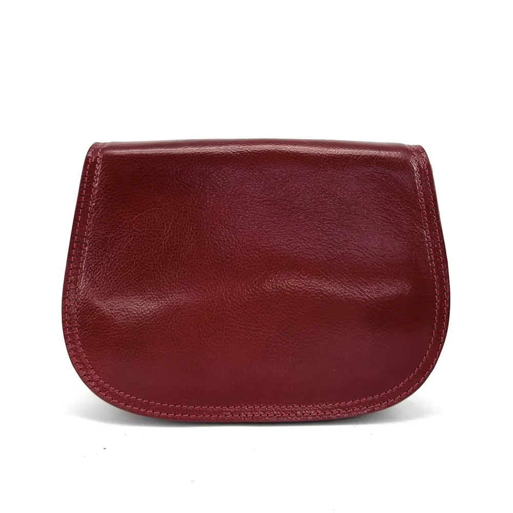 Sac bandoulière en cuir lisse SPENCER Rouge foncé