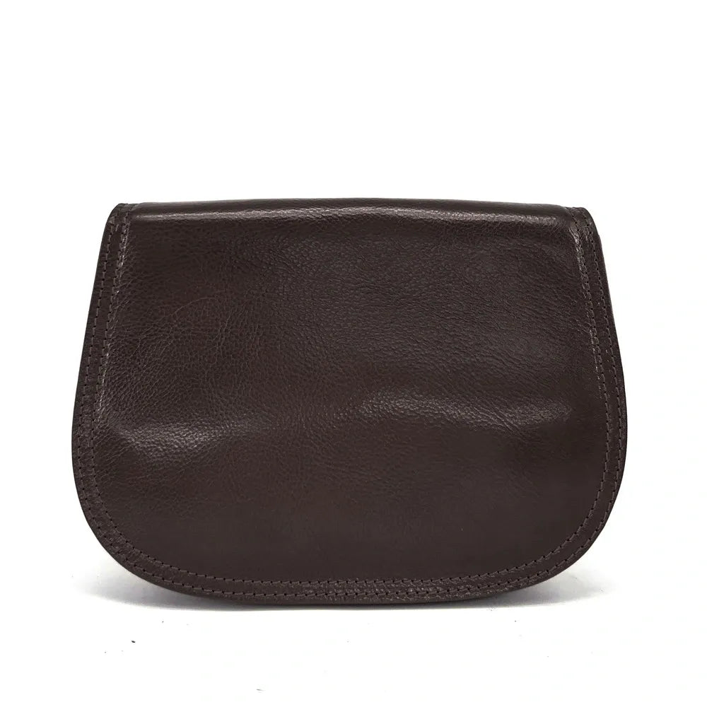Sac bandoulière en cuir lisse SPENCER Chocolat