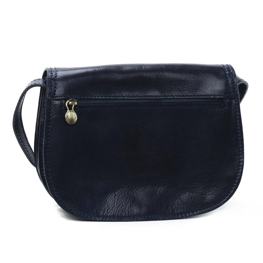Sac bandoulière en cuir lisse SPENCER Bleu marine