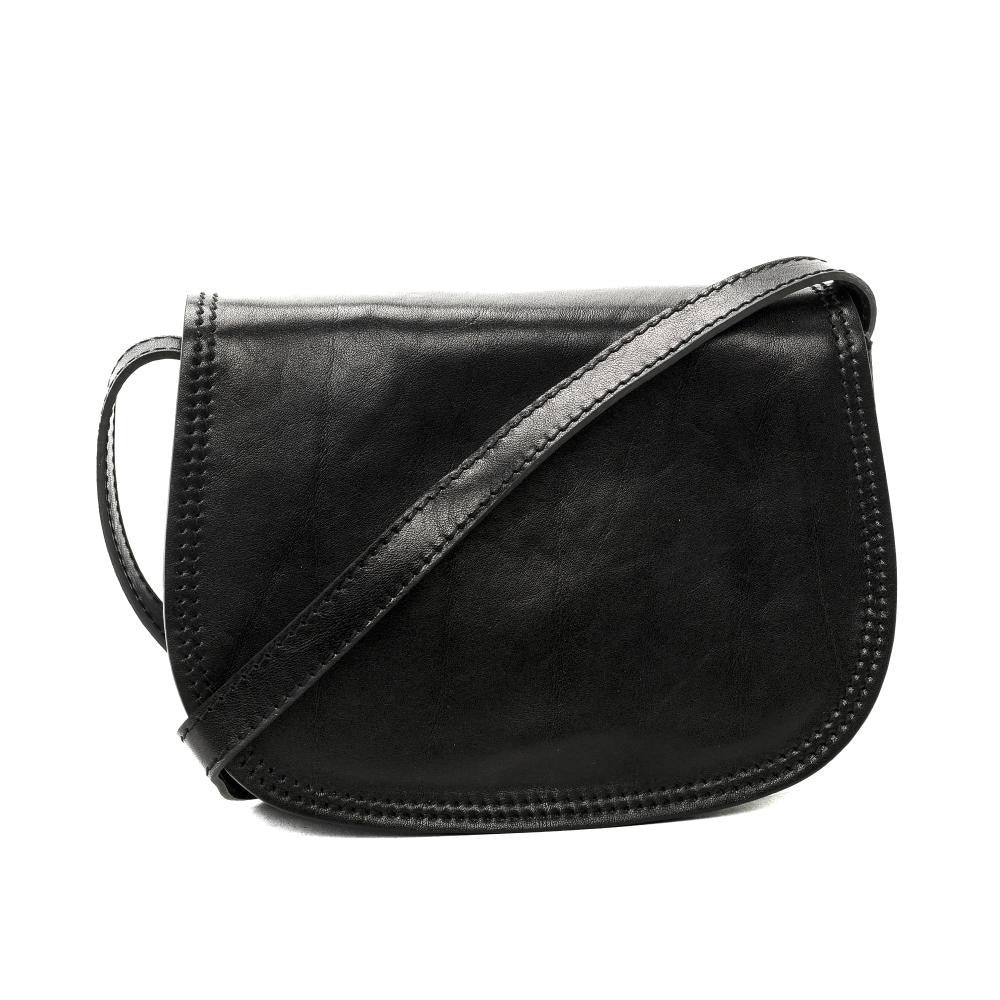 Sac bandoulière en cuir lisse SPENCER Noir