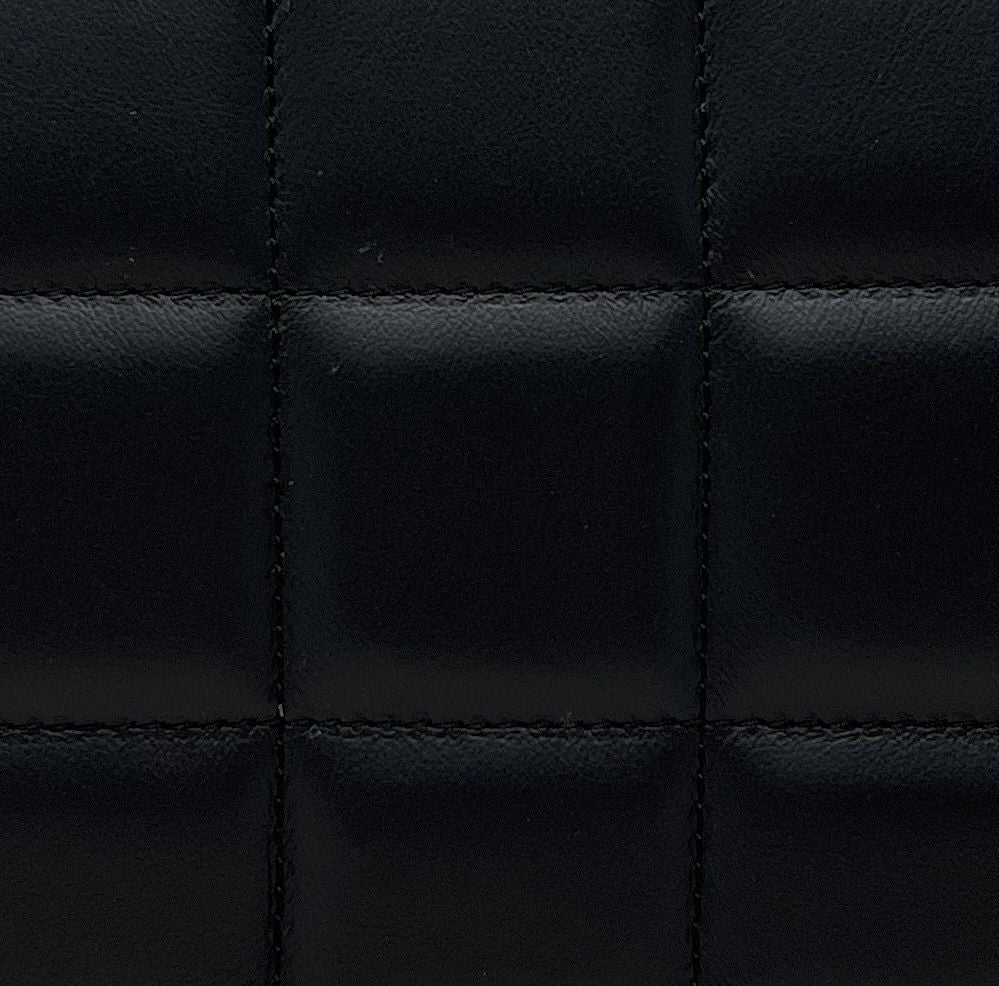 Sac french stick en cuir lisse matelassé TIME SQUARE Noir