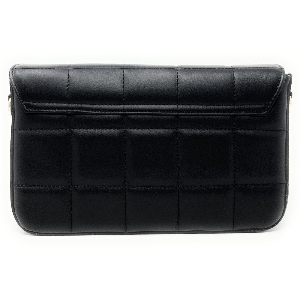 Sac french stick en cuir lisse matelassé TIME SQUARE Noir
