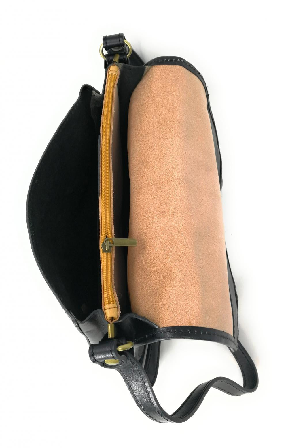 Sac bandoulière en cuir lisse NIAGARA Noir