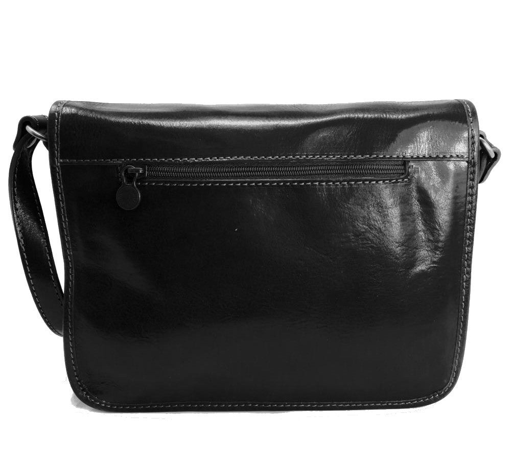 Sac bandoulière en cuir lisse NIAGARA Noir