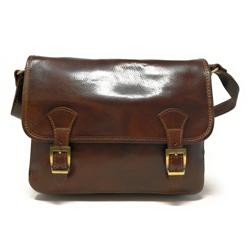 Sac bandoulière en cuir lisse NIAGARA Chocolat