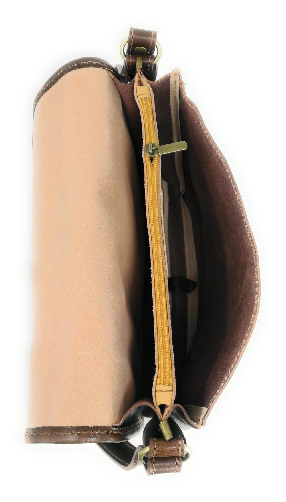 Sac bandoulière en cuir lisse NIAGARA Chocolat