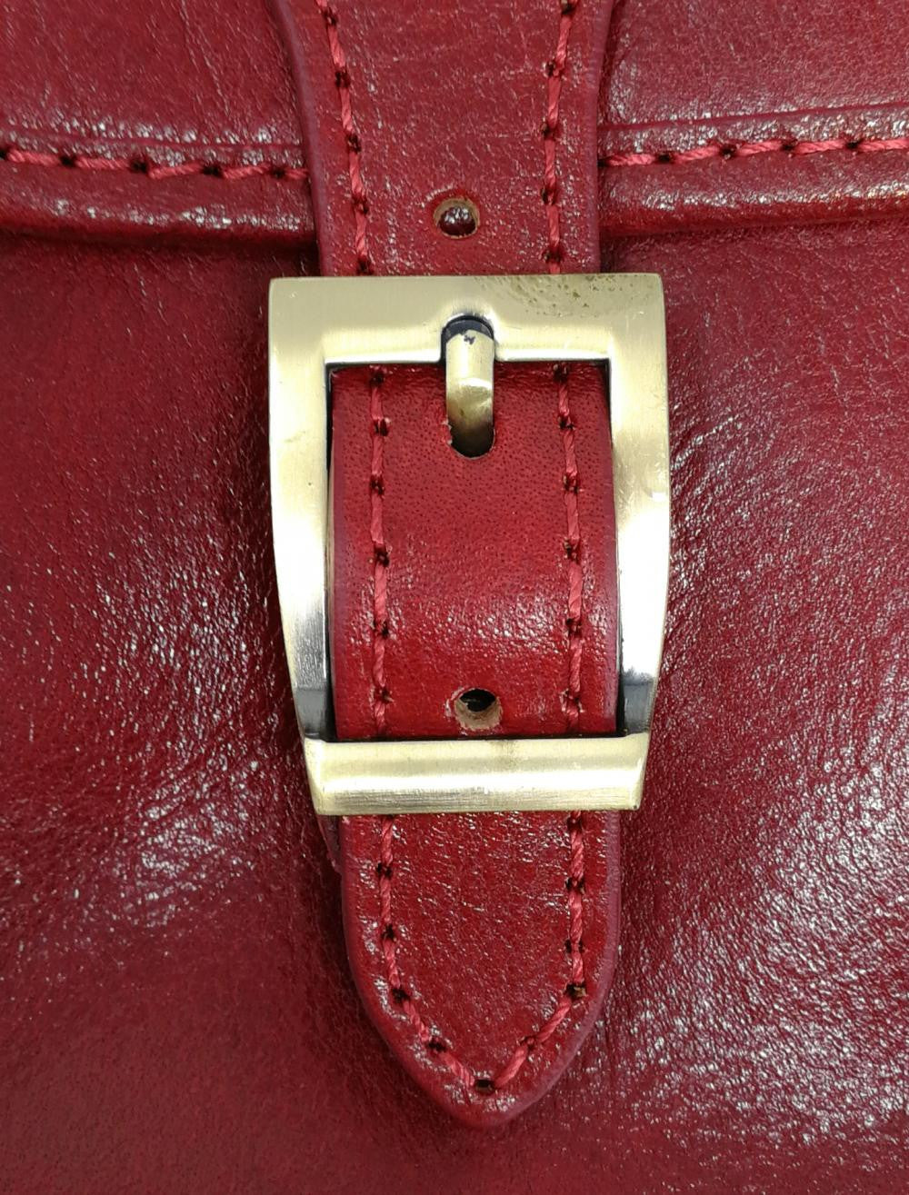 Sac bandoulière en cuir lisse NIAGARA Rouge foncé