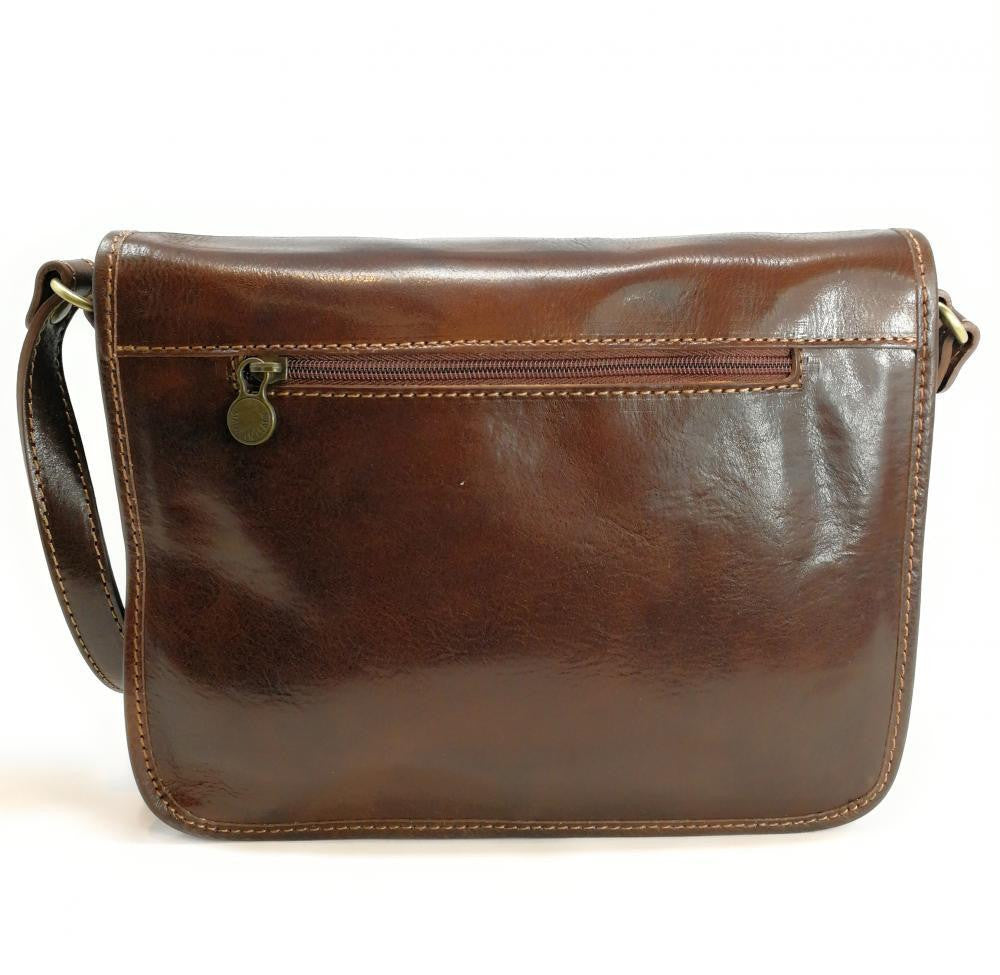 Sac bandoulière en cuir lisse NIAGARA Chocolat