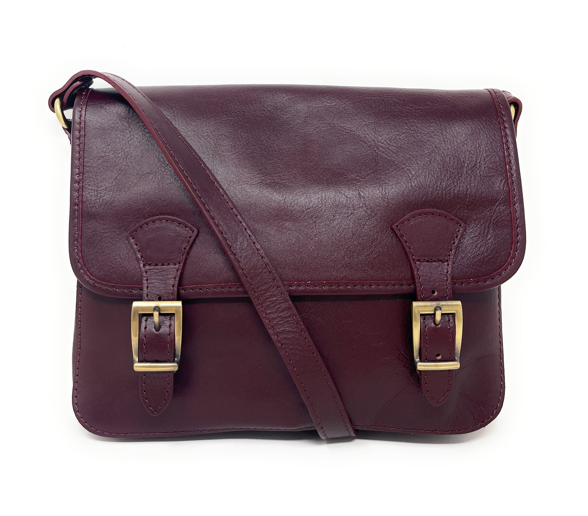 Sac bandoulière en cuir lisse NIAGARA Prune