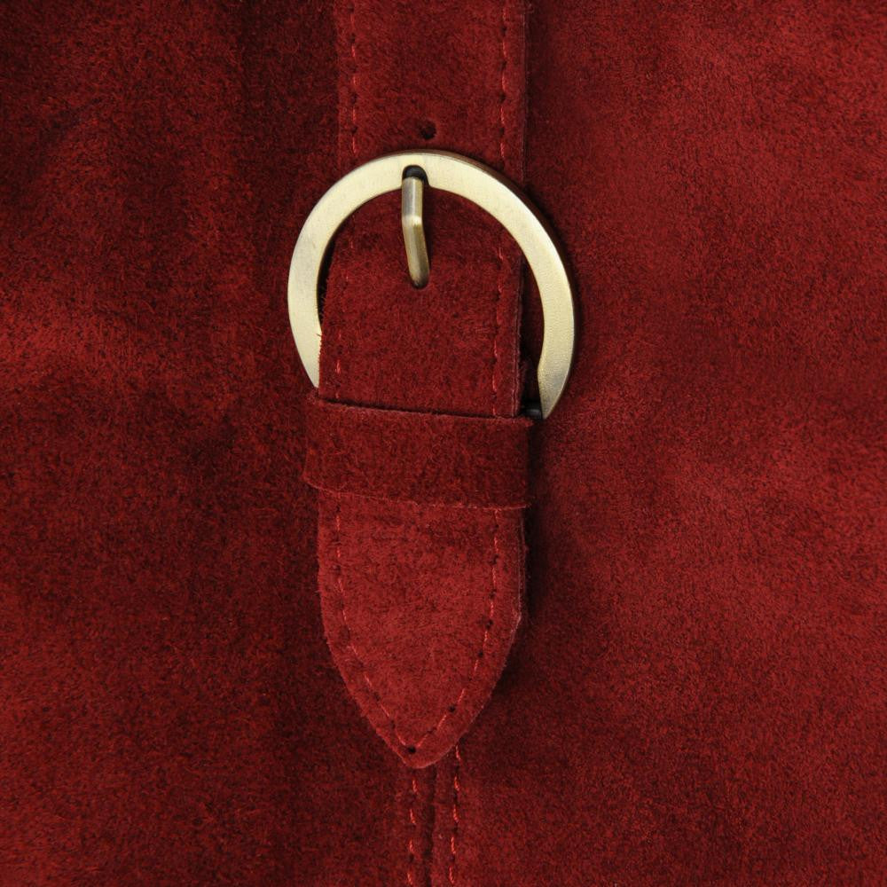 Sac bandoulière en croûte de cuir CHEYENNE Rouge foncé
