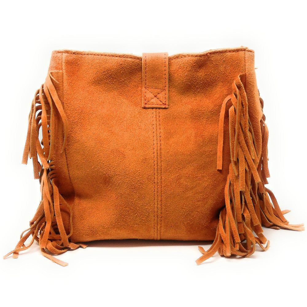 Sac bandoulière en croûte de cuir CHEYENNE Orange