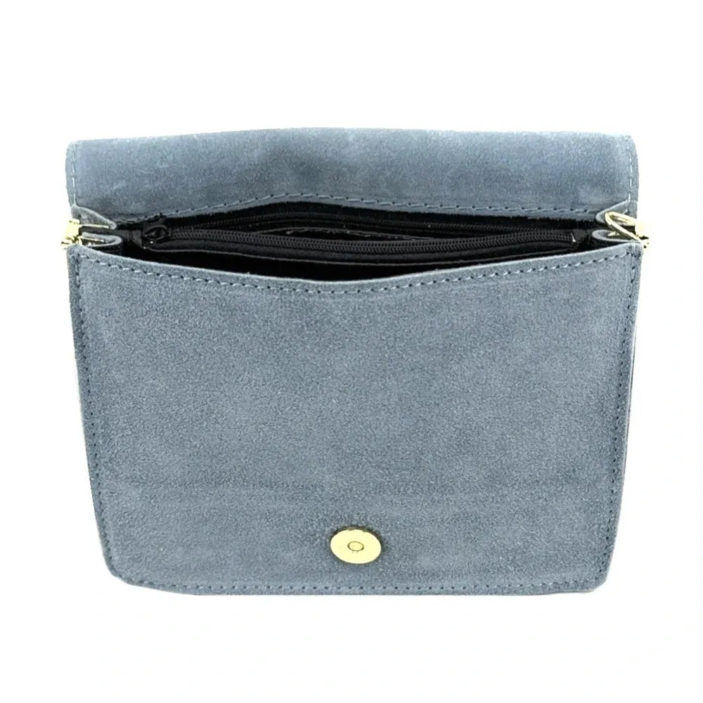 Sac bandoulière en croûte de cuir LITTLE ITALY Bleu pastel