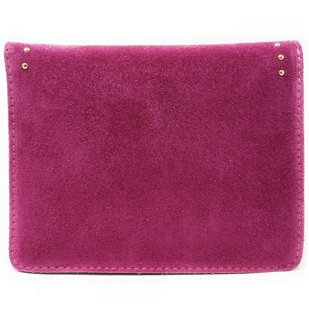 Sac bandoulière en croûte de cuir LITTLE ITALY Rose fuchsia
