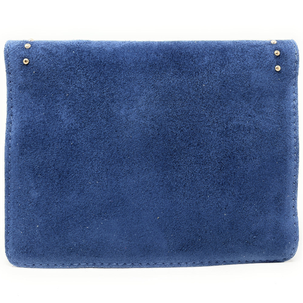 Sac bandoulière en croûte de cuir LITTLE ITALY Bleu