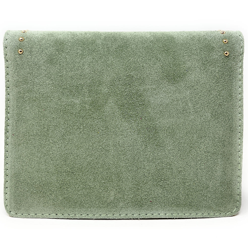 Sac bandoulière en croûte de cuir LITTLE ITALY Vert pastel