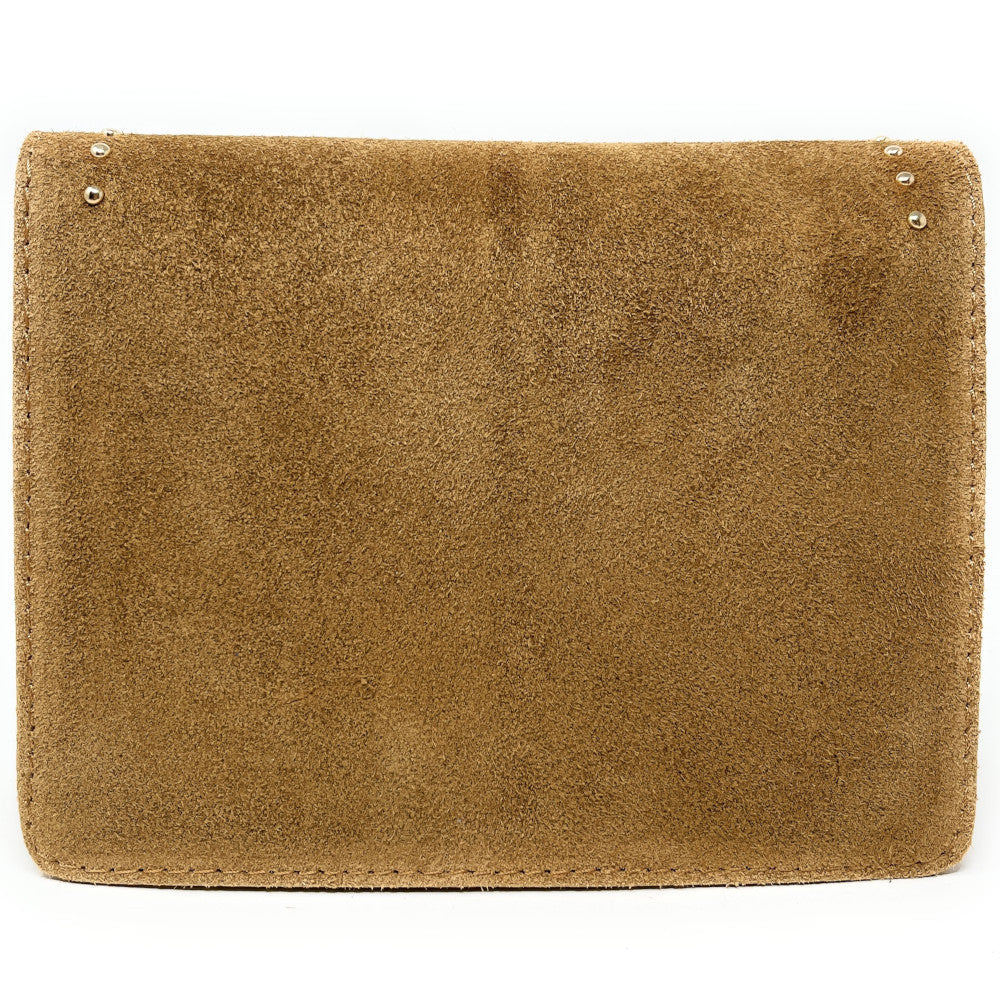 Sac bandoulière en croûte de cuir LITTLE ITALY Camel