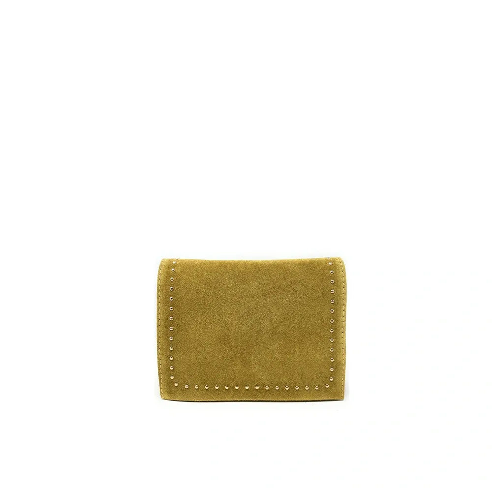 Sac bandoulière en croûte de cuir LITTLE ITALY Jaune Moutarde