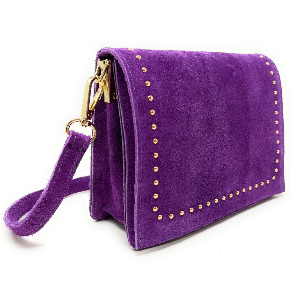 Sac bandoulière en croûte de cuir LITTLE ITALY Violet
